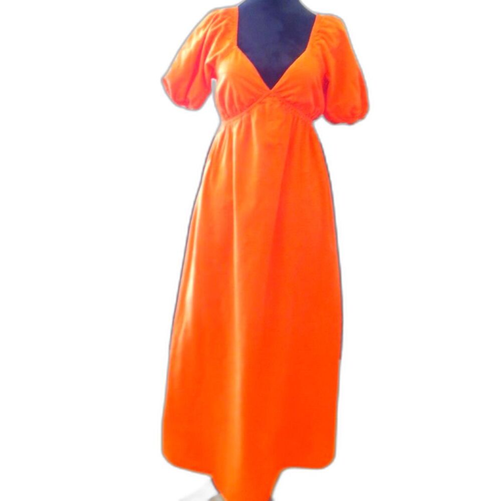 Billabong Love Fade Puff Sleeve Maxi Dress 100% Cotton BohoChic M EUC - Picture 2 of 8